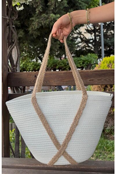 NuaCraft Jute Straw Beach Shoulder Bag
