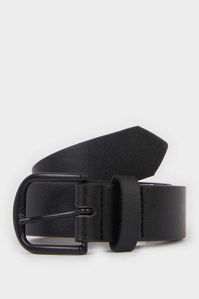 DeFacto Boy's Rectangular Buckle Faux Leather Casual Belt F6947A8Ns