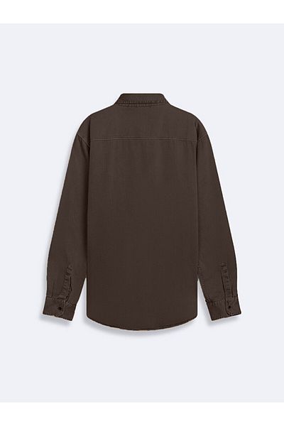 Ltb Plain Regular Fit Brown Shirt
