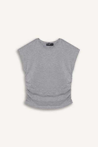 DeFacto Coool Fitted Drapeli Modal Short Sleeve T-Shirt F5187Ax25Sm