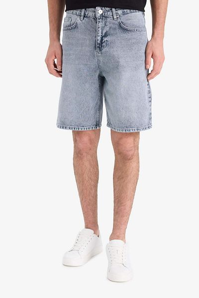 DeFacto Σορτς Jean Bermuda Straight Fit από 100% βαμβάκι F5540AX25SM
