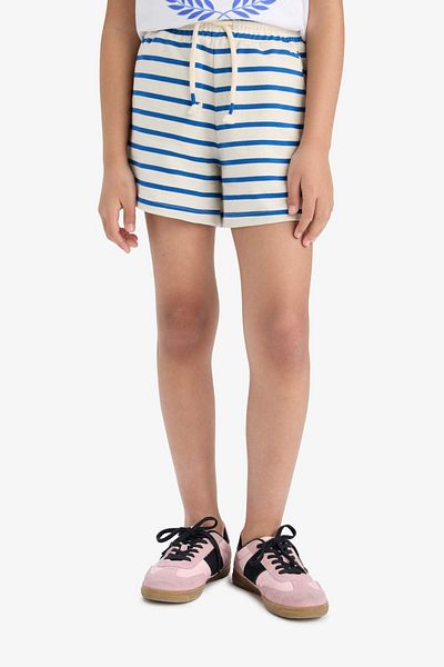 DeFacto Pantaloni scurți cu dungi pentru fetiță cu talie elastică A2466A825HS