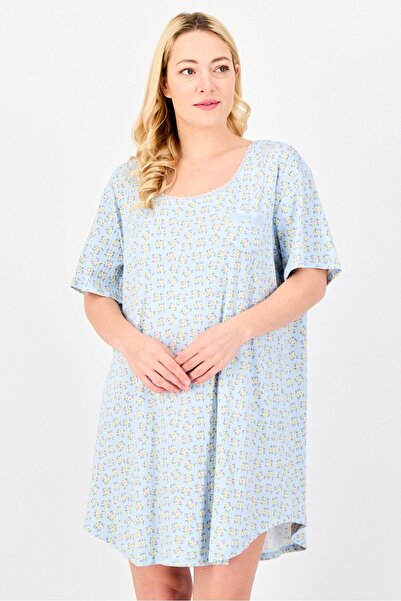 PJ Couture Women Allover Print Short Sleeve Sleepwear Dress, Multicolor