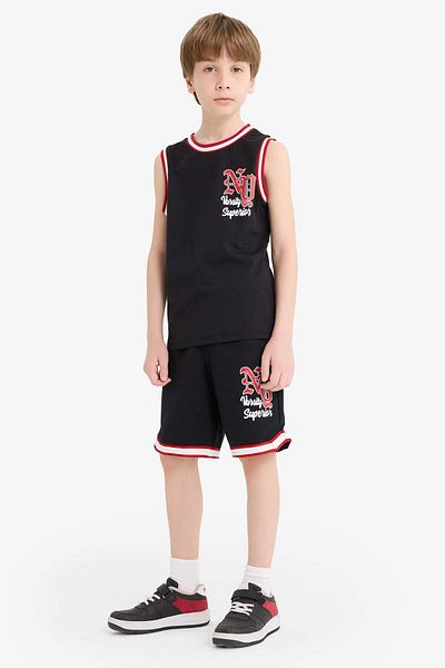 DeFacto Boy's 2-Piece Set Printed Singlet Elastic Waist Shorts E8824A825Hs