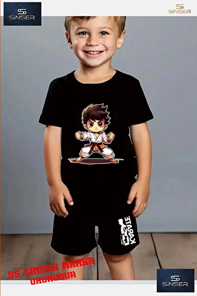 SS SİNSER Παιδικό μπλουζάκι με στάμπα "COCUK ANIME KARETE" με λαιμόκοψη ποδηλ...