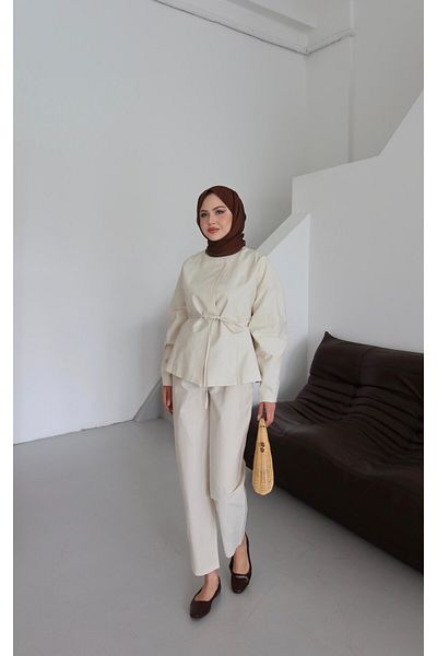 TANISA Zenta Belt Detail Hijab Bottom Top Set Tns-4430
