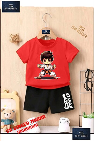 SS SİNSER Tricou cu gât rotund cu imprimeu special pentru copii „COCUK ANIME ...