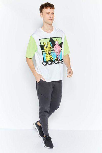 adidas Adidas Originals x Jeremy Scott Men Sportwear Fit Short Sleeves Outdoor T-Shirt, Multicolor