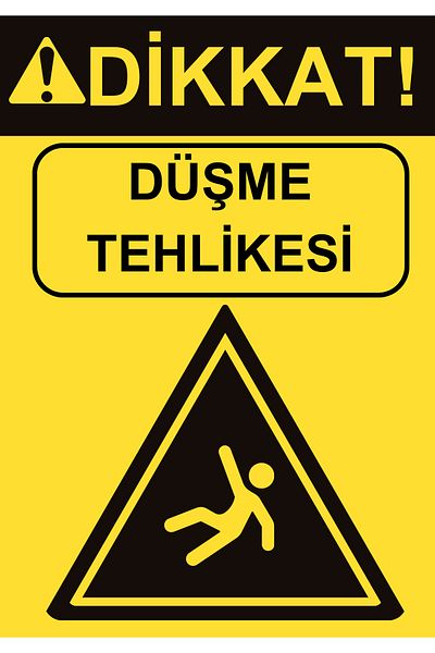Girl Power 35 X 50 Fall Danger Foil Printing Sticker Warning Sign