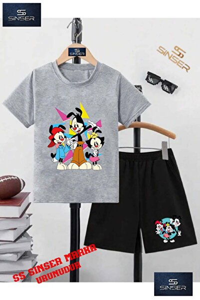SS SİNSER Tricou cu gât rotund cu imprimeu special pentru copii „MICKEY FAMIL...