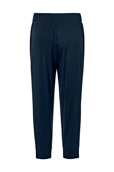 Tchibo Women Comfort Fit Plain 3/4 Cropped Jersey Pants, Navy