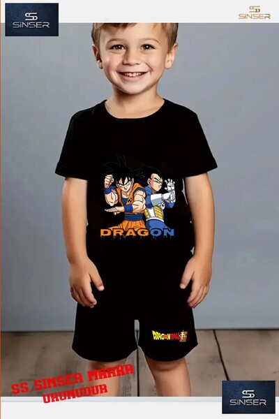 SS SİNSER Tricou cu gât rotund imprimat special pentru copii, cu „Dragon 2li ...