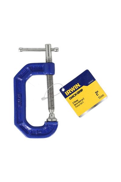 Generic IRWIN Quick-Grip 100 Series Regular Duty Standard Throat C-Clamp Blue and Silver 2inch 225102ZR