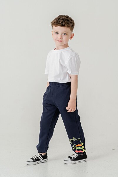 Mışıl Kids Αριστερό κάτω μέρος με στάμπα με κομμένο λέιζερ Αγόρια αθλητική φόρμα