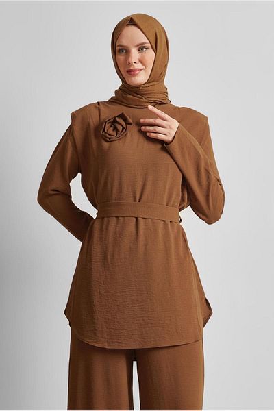 Alvina Brooch Detail Trousers Suit 44758