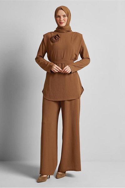 Alvina Brooch Detail Trousers Suit 44758