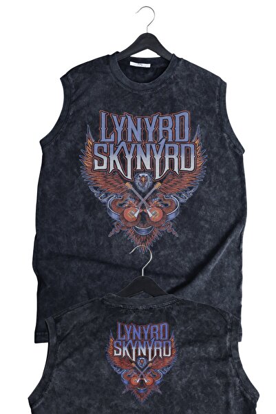 Fuddy Moda Αμάνικο μπλουζάκι με στάμπα Lynyrd Skynyrd Ense, Unisex ρετρό μονό...