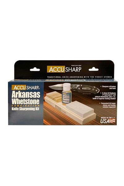 Generic AccuSharp Easy to Use Two Whetstones with Honing Oil Knife Sharpening Kit Multicolor (Multicolour)