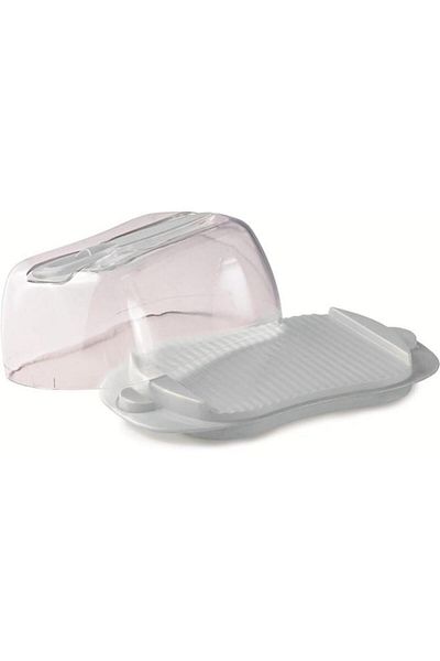Generic Snips BPA-Free Dishwasher Safe Butter Container with Knife White and Clear 500ml 000863