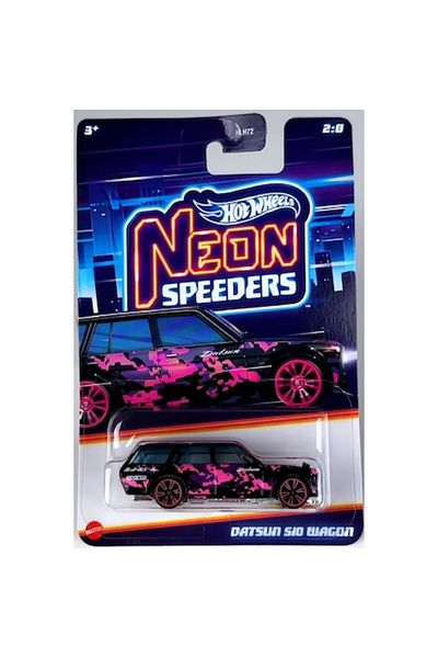 HOT WHEELS Neon Speeders Datsun 510 Wagon 1:64 Black Diecast Car