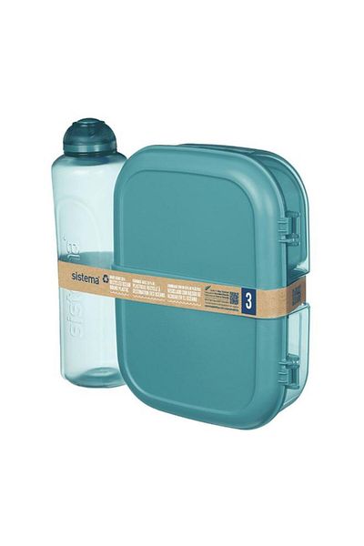 Generic sistema Food-Safe BPA-Free Plastic Lunch Box and Water Bottle Set Assorted Color 41676-05