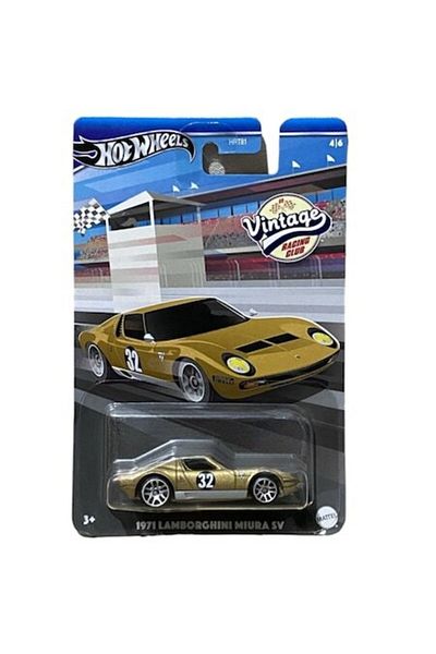 HOT WHEELS Masinuta metalica Hot Wheels, 1971 Lamborghini Miura SV, Colectia Vintage Racing Club, 1:64, Auriu