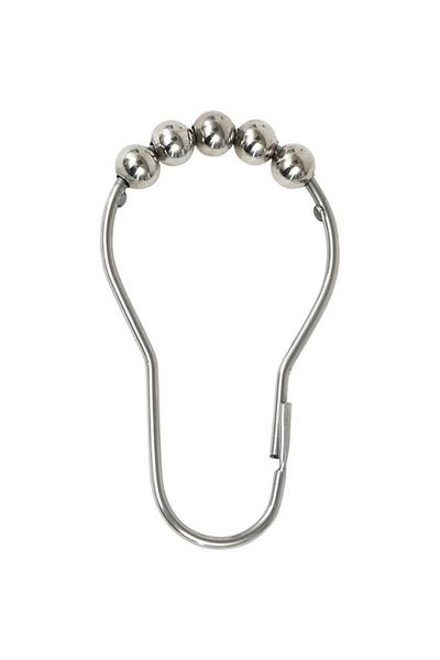 Generic Tendance 12-Piece Chrome Plated Stainless Steel Shower Curtain Rings Silver 4 x 6cm 220399