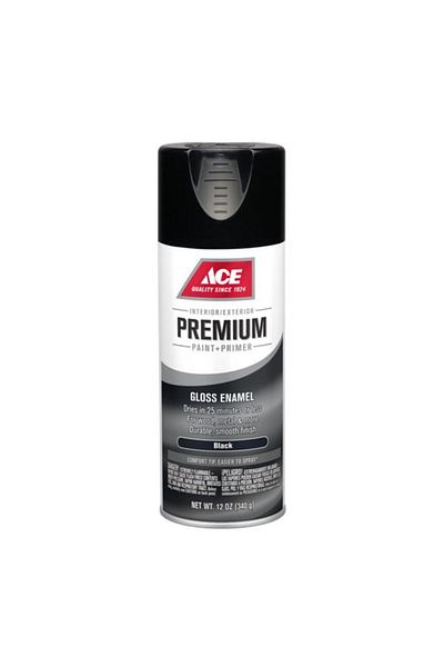 Generic ACE Premium Gloss Enamel Spray Paint Black 12Oz