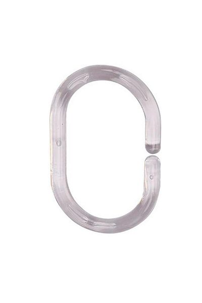 Generic Tendance 12-Piece High Quality Durable Polypropylene Shower Curtain Rings Clear 4 x 6cm 2201101