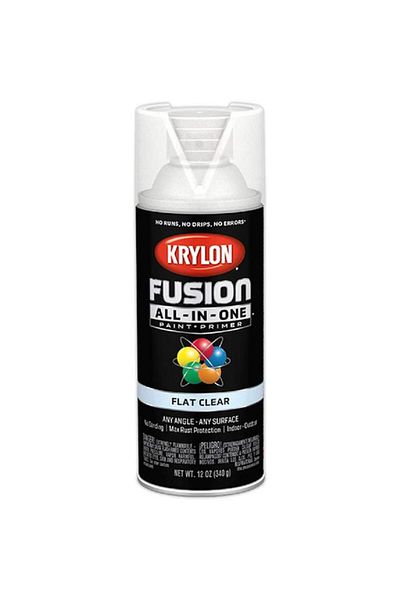 Generic KRYLON Fusion All-In-One Rust Resistant Spray Paint Flat Clear 12oz K02729007
