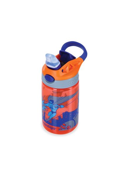 Generic Contigo Nectarine Superhero Kids Water Bottle Orange and Blue 420ml