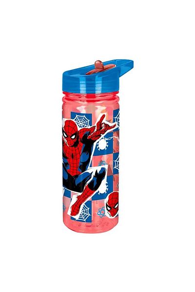 Generic STOR Spiderman Ecozen Leak-Proof Water Bottle with Sippy Straw Red and Blue 580ml