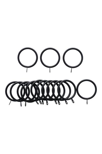 Generic Micasa 15-Piece Curtain Rings Black 28mm