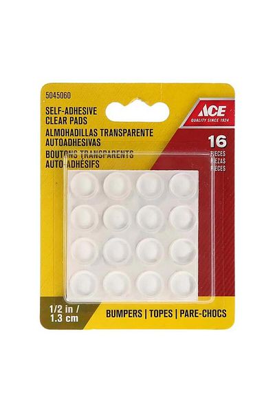 Generic وسادات فينيل ذاتية اللصق دائرية الشكل من ACE، 16 قطعة، بيضاء، 1 سم AI0018