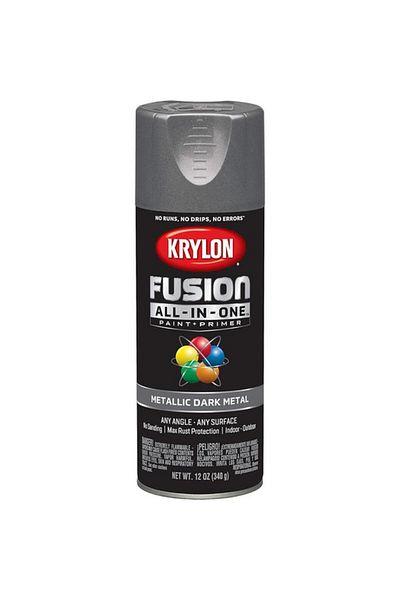 Generic KRYLON Fusion All-In-One Rust Resistant Spray Paint Metallic Dark Metal 12oz K02769007