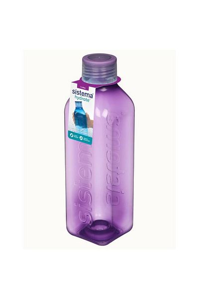Generic sistema Impact Resistant BPA-Free Plastic Square Water Bottle Assorted Color 1 Liter 890