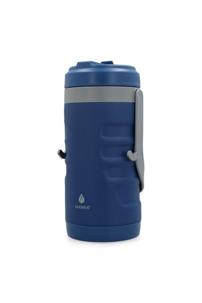 Generic MANNA Olympus Stainless Steel Easy Carry Handle Water Bottle Blue and Grey 67oz