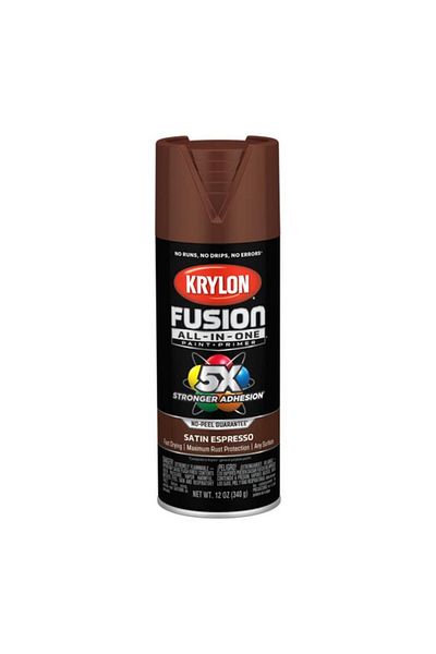 Generic KRYLON Fusion All-In-One Spray Paint and Primer Satin Espresso Brown 12oz K02738007