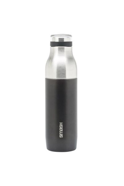 Generic smash Dual Walled Stainless Steel Insulated Water Bottle Black and Silver 500ml 5606