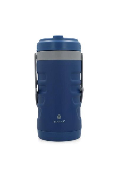 Generic MANNA Olympus Stainless Steel Easy Carry Handle Water Bottle Blue and Grey 67oz