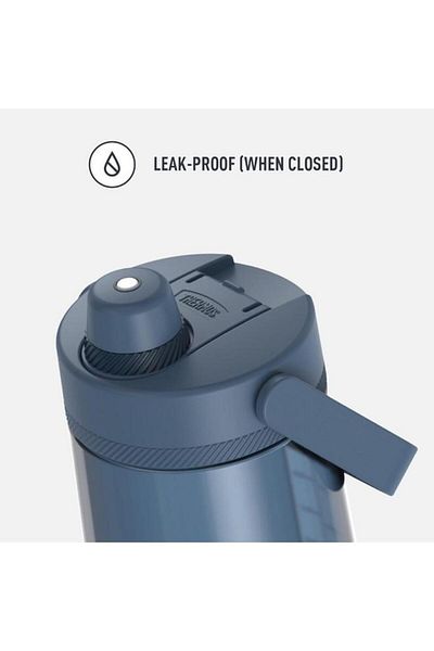 Generic زجاجة مياه ترطيب من سلسلة THERMOS Alta بمقبض حمل ناعم مع فوهة، سعة 40 أونصة، لون رمادي TP4349DB6