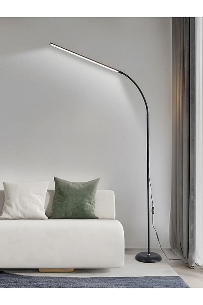 COOYA Nordic Modern Floor Lamp, With 3 Adjustable Color Temperature, 12W LED Bulb, for bedroom, Black