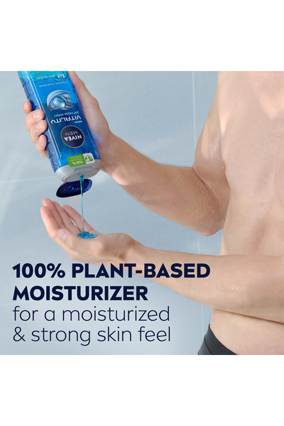 NIVEA MEN Vitality Fresh Shower Gel 3in1, Body Wash Masculine Scent, 250ml, Pack of 3