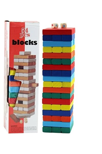 Jenga لعبة مكعبات خشبية قابلة للتكديس مكونة من 54 قطعة - لعبة برج كلاسيكية للأطفال والعائلة، ارتفاع 29 سم