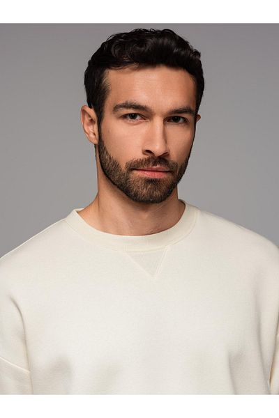 OMBRE Klassisches Unisex-Sweatshirt mit Rundhalsausschnitt - creme V2 OU-SNBC-0104 XL/XXL