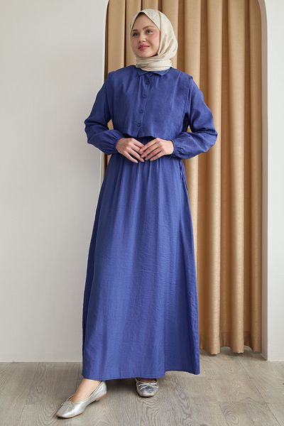 InStyle Indigo Dress with Bolero Tie