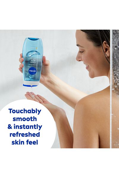 NIVEA Fresh Pure Shower Gel, Body Wash Sea Minerals & Aquatic Scent, 250ml, Pack of 3