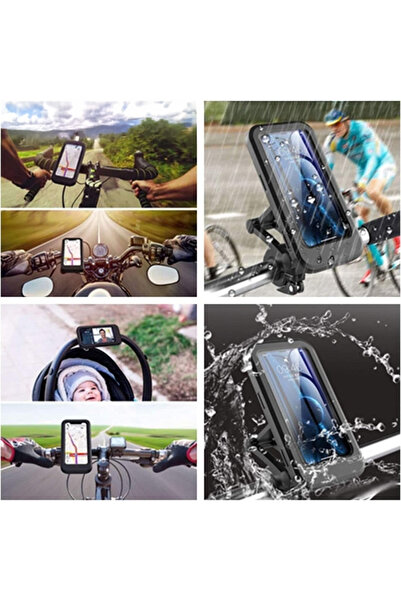 Techmaster Motorsiklet Bisiklet Atv Manyetik Su Geçirmez 360° 5-7 inç Telefon Tutucu Tutacağı M3