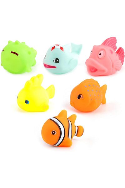 Moon Baby Sea Life Toys – 6-Pcs Bath Fish Toys for Toddlers