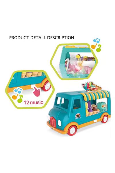 rexa Ice Cream Truck Musical Food Truck Pretend Play Kids Toy Car With Light